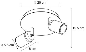 Foco de casa de banho moderno branco 2 luzes IP44 - Ducha Moderno
