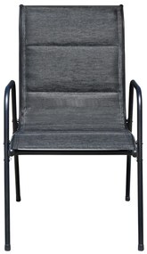 Conjunto de jantar para jardim 5 pcs 80x71 cm aço preto