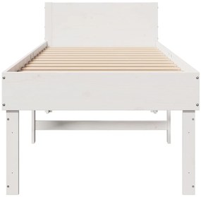 Cama sem colchão 90x190 cm madeira de pinho maciça branco