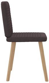 Cadeiras de jantar 4 pcs tecido castanho-escuro