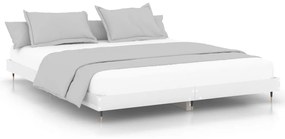 Estrutura de cama 150x200 cm derivados madeira branco brilhante