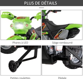 Moto elétrica para crianças, moto de cross para crianças com bateria de 6 V, faróis, músicas e rodas de apoio, dos 3 aos 6 anos, capacidade de carga d