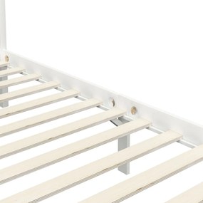Estrutura de cama com toldo 100x200 cm pinho maciço branco
