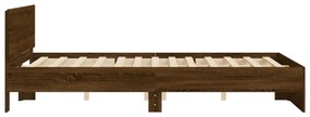 Estrutura de cama com cabeceira 140x190 cm carvalho castanho