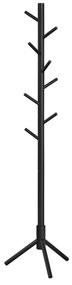 Cabideiro de pé em madeira sólida com 8 ganchos e 3 alturas ajustáveis | VASAGLE | 47 x 47 x 175 cm | preto | RCR004B01.