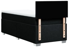 Cama com molas/colchão 90x190 cm tecido preto