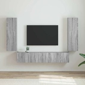 vidaXL Armário de TV de Parede 2 pcs Cinza Sonoma 30 x 31 x 100 cm