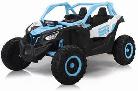 Carro elétrico para Crianças 24V 4x4 2 Lugares Buggy SR SUPER 66 Rodas de espuma EVA, Assento Couro Azul