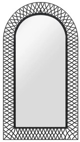 vidaXL Espelho de parede arqueado 60x110 cm preto