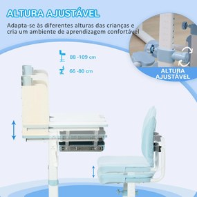 HOMCOM Conjunto de Secretária e Cadeira para Crianças acima de 3 Anos