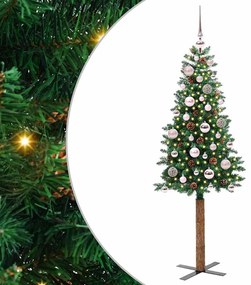 vidaXL Árvore de Natal Slim com 150 LEDs com suporte Verde 150 cm