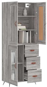 Armário alto 69,5x34x180 cm derivados de madeira sonoma cinza
