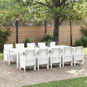 vidaXL Conjunto de Jantar para Jardim 11 pcs Branco Grande