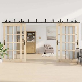 Kit de ferragens para porta deslizante 427 cm aço preto