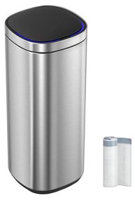 Lixeira automática 50L c/ sensor, eliminação odor ozone, tampa com função aberta