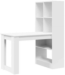 Mesa com prateleira com armazenamento Branco 122 x 67 x 145 cm