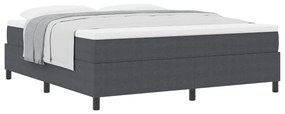 Cama Box com colchão cinza escuro, tamanho Super King, feita de tecido