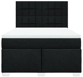 Cama com molas/colchão 140x200 cm tecido preto
