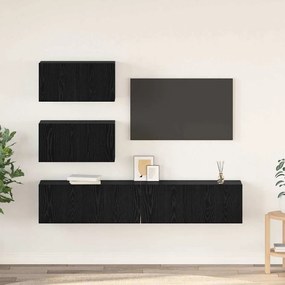 Conjunto de Estantes para TV 4 pcs Carvalho Preto