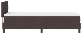 Cama Box Spring com Colchão Marrom Escuro 80x200 cm Tecido