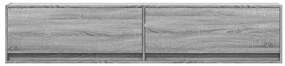 Móvel de parede p/ TV c/ luzes LED 180x31x38 cm cinzento sonoma