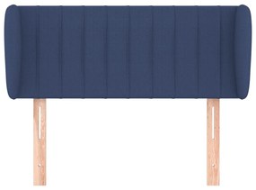 Cabeceira de cama c/ abas tecido 93x23x78/88 cm azul