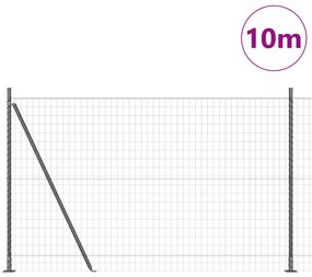 Cerca Euro com 7 Posts Flangeados 1,4x10 m Aço Galvanizado