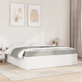 Cama com colchão 180x200 cm pinho maciço branco