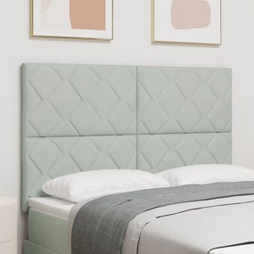 Cabeceira Design de Blocos de Diamante Cinza Claro 160 cm Veludo
