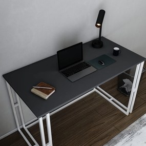 Mesa de Estudo Kane – Branco Antracite – 120x60x74,8 cm