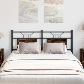 vidaXL Cabeceira de substituição 137 cm derivados madeira/aço carvalho fumado