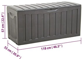 Caixa de arrumação 118x53x57 cm polipropileno preto