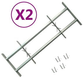vidaXL Grades de segurança ajustáveis para janelas 2 pcs 700-1050 mm