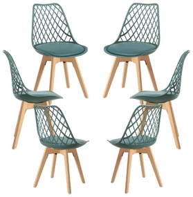Pack 6 Cadeiras Mima - Verde escuro