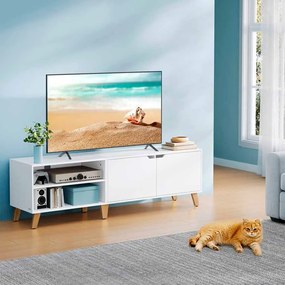 Armário para televisão com 160 x 40 x 50 cm e 2 portas branco