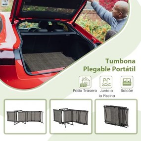 Conjunto de 2 espreguiçadeiras jardim dobráveis com encosto de 6 níveis Assento respirável Estrutura metálica em tecido 189 x 64 x 102 cm Preto