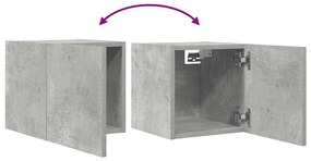 Móvel de TV de parede 2 pcs 30,5x30x30 cm cinzento cimento