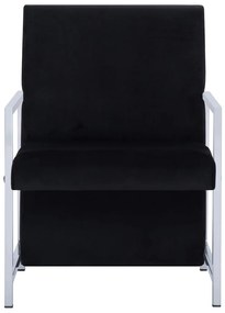 Poltrona com pés cromados veludo preto