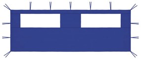 vidaXL Paredes laterais para gazebo com janelas 6x2 azul