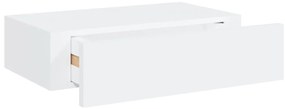 Prateleiras de parede com gavetas 2pcs MDF 40x23,5x10 cm branco