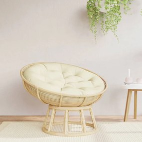 vidaXL Almofadão redondo Ø 100 x11 cm tecido oxford branco nata