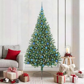 vidaXL Árvore de Natal Artificial Pré-iluminada Verde 210 cm PVC