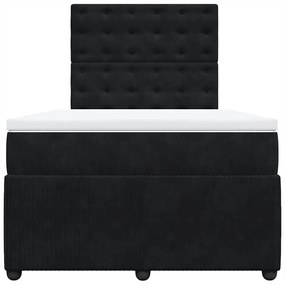 Cama boxspring com colchão 120x200 cm veludo preto