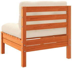Sofás s/ braços jardim c/ almofadões 2 pcs pinho castanho-mel