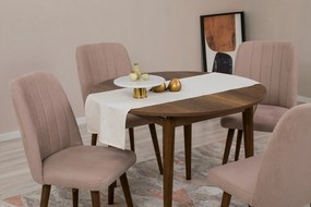 Conjunto de Mesa de Jantar Extensível e Cadeiras (5 Peças) Vina – Nogu