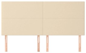 Cabeceira de cama 4 pcs tecido 90x5x78/88 cm creme