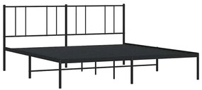 Estrutura de cama com cabeceira 183x213 cm metal preto