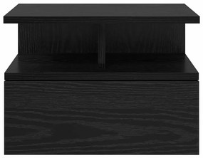 Mesa de Cabeceira Flutuante Carvalho Preto 40x31x27 cm Madeira Engenhe