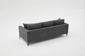 Sofá de 3 Lugares Berlin – Antracite – 220x83x91 cm