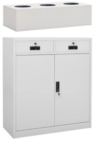 vidaXL Armário de escritório c/ floreira 90x40x125 cm aço cinza-claro
